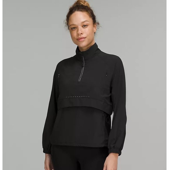 lululemon athletica Tops - Lululemon Athletica Stretch Ripstop Running Half-Zip - Black - 12